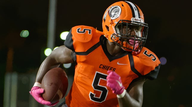 Highlights of Carol City's (FL) star freshman running back Nayquan Wright.