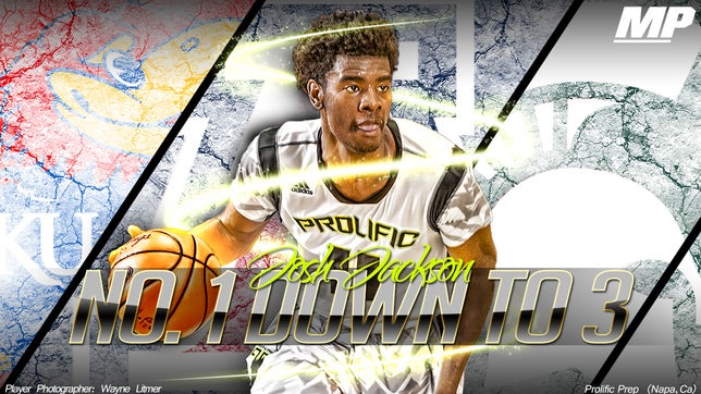 Prolific Prep (CA) star Josh Jackson has it narrowed down to Kansas, Michigan State, and Arizona.