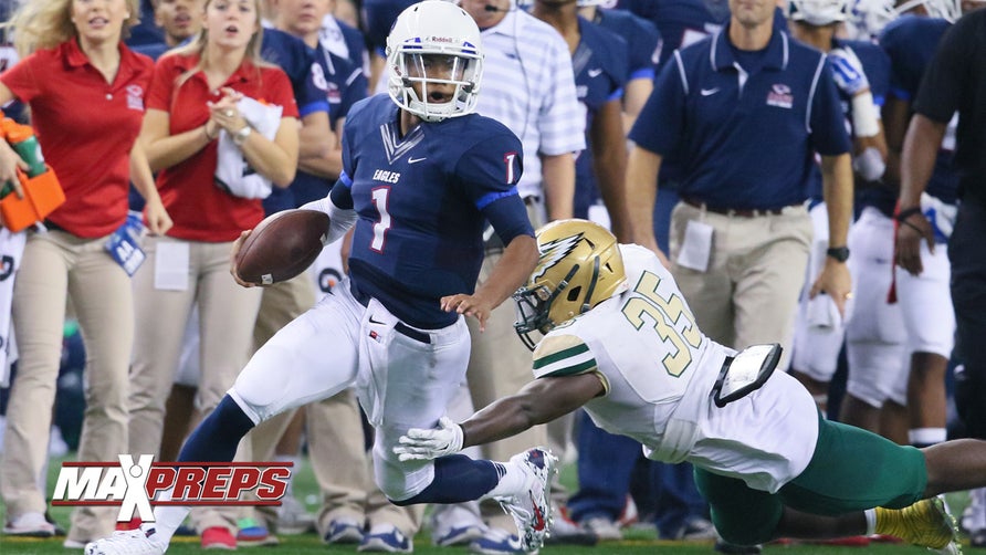 http://www.maxpreps.com/athlete/kyler-murray/Hf7hhPTtEeKZ5AAmVebBJg/default.htm

Allen (TX) defeated Arlington Martin 69-54 to advance to the quarterfinals of the 6A D1 Texas state playoffs. 5-Star QB Kyler Murray combined for nearly 300 total yards and six touchdowns (2 passing & 4 rushing).