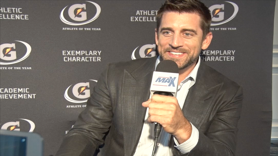 Former NFL MVP Aaron Rodgers talks about mustache styles, Jeopardy, and more.