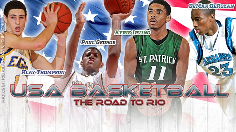 High school basketball highlights of some of the 2016 USA basketball participants - Kyrie Irving, DeMarcus Cousins, Klay Thompson, DeMar DeRozan, Harrison Barnes, and an interview with Paul George.