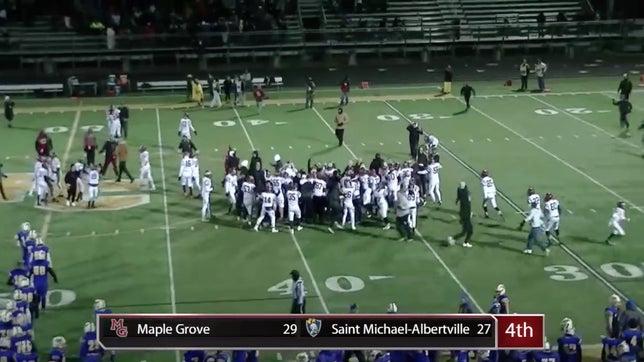 Facing a 27-10 deficit with just 59 seconds remaining in their season, the Maple Grove (MN) football team scored on 4th-and-17, recovered two onside kicks, and scored 19 points to advance to the Minnesota state semifinals. This might be the greatest comeback in high school football history.