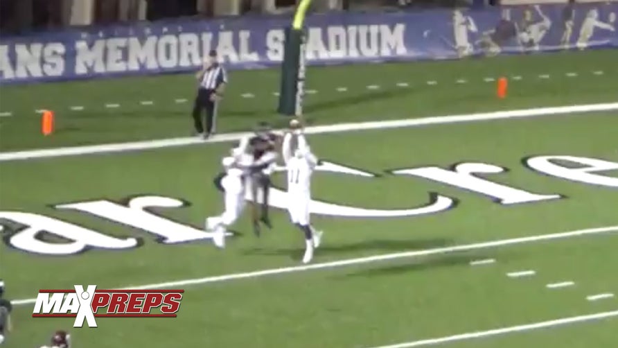 Fort Bend Kempner's (TX) Festus Akinwumi makes a nice interception at the goaline and takes it back to the house for a 100-yard pick-six. Kempner erased a 28-0 deficit and won 34-31 in overtime against Clear Falls.