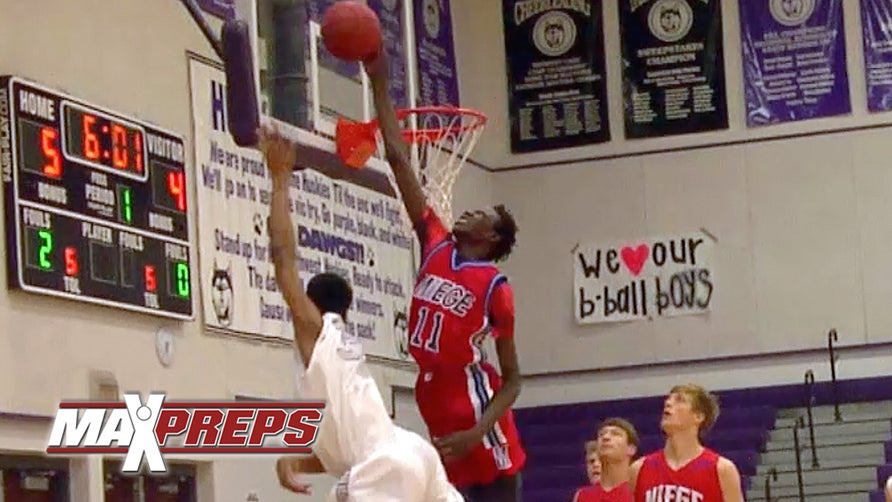 Bol Bol, son of Manute Bol, makes high school basketball debut at Bishop Miege in Kansas.