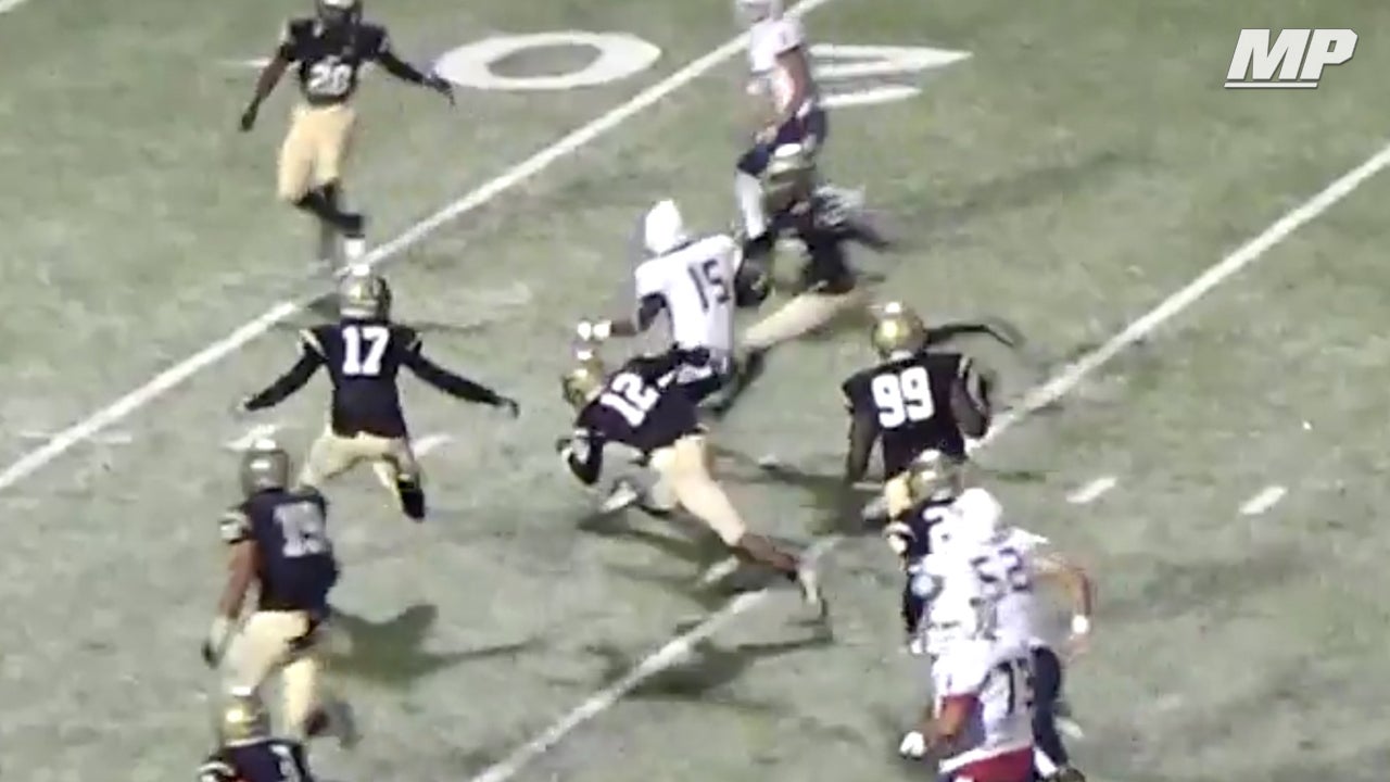 Allen (TX) running back jukes defender and houses it