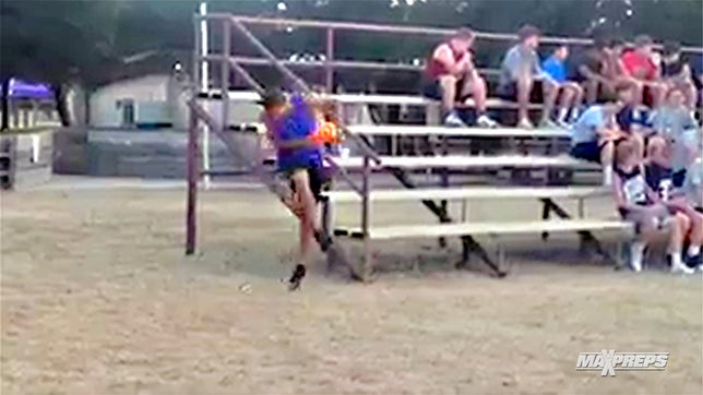 Teammates prank star QB with fake snake