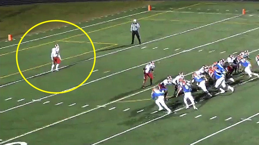 Westerville South (OH)'s 5-Star kicker Bradley Robbins' fake punt turns into 90 yard TD run.