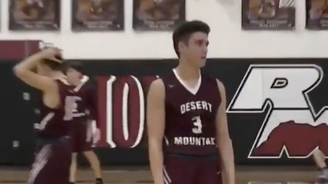 Jacob Ries of Red Mountain (AZ) buries a half court buzzer-beater for the game-winning shot over Desert Mountain.  Courtesy of AZ Finest Mixtape