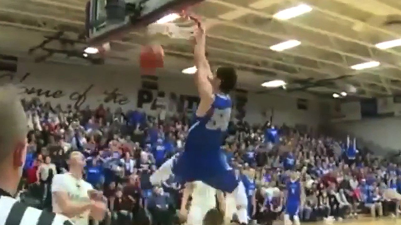 Two-handed poster dunk