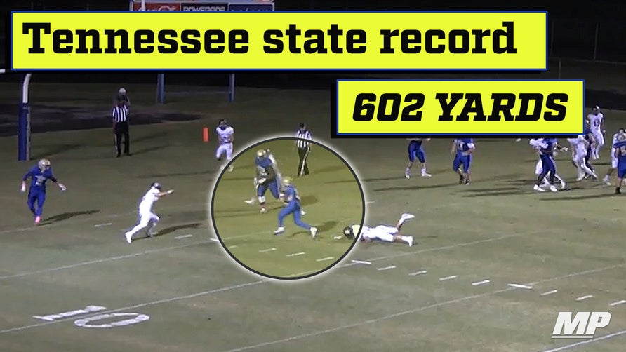 Grayson Tramel of Shelbyville (TN) threw for 602 yards last night and set the Tennessee state record for passing yards in a single game.