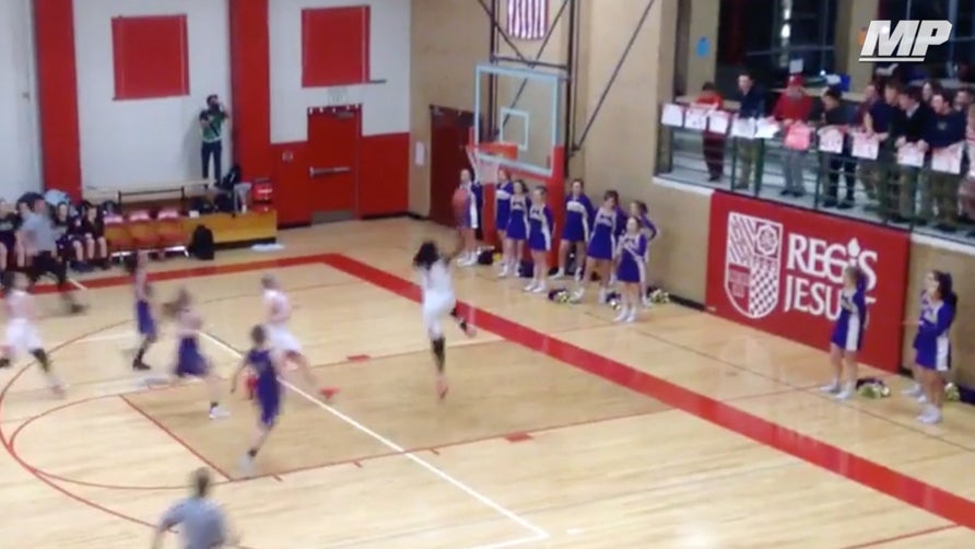 Regis Jesuit's (CO) Francesca Belibi has become a dunking sensation this season as she throws it down again in the playoffs.