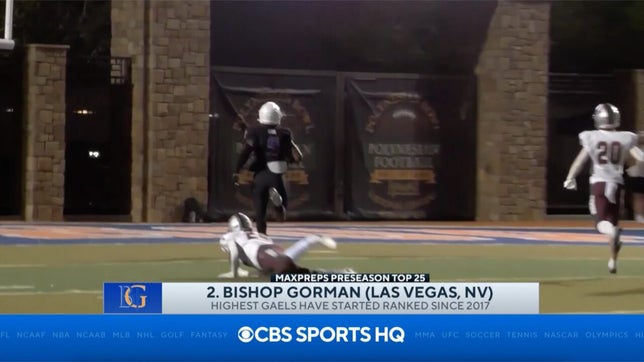 MaxPreps National Football Editor Zack Poff joins CBS HQ's Grace Remington to discuss why Bishop Gorman (Las Vegas, NV) begins the season at No. 2.