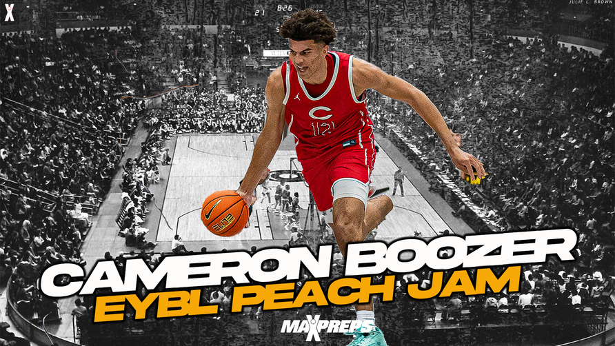 Highlights of the No. 1 ranked prospect in Florida, Power Forward Cameron Boozer of Columbus, high school (Miami, FL) at the EYBL Peach Jam showcase.