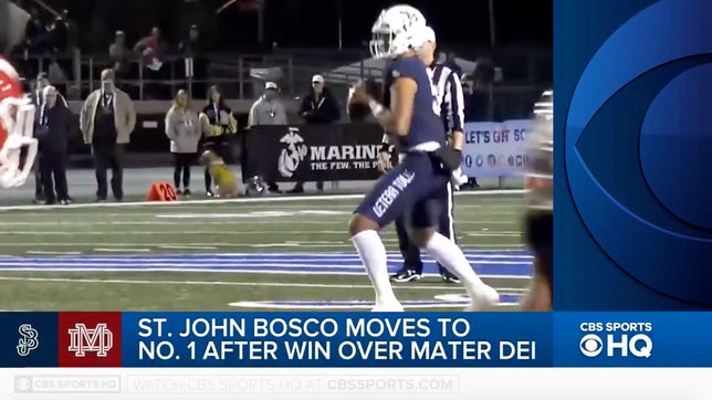 MaxPreps' National Football Editor Zack Poff joins CBS' Amanda Guerra and Brady Quinn to break down this week's biggest games and the new No. 1 team, St. John Bosco (CA).