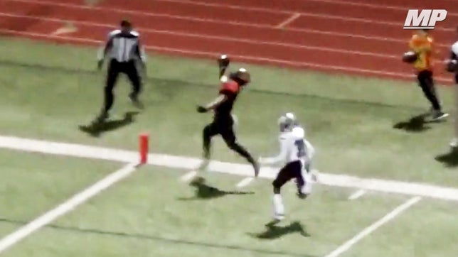 Highlights of Rockwall's (TX) 4-star wide receiver Jaxon Smith-Njigba against Mesquite (TX). He hauled in nine receptions for 327 yards and four touchdowns in their 66-42 win.