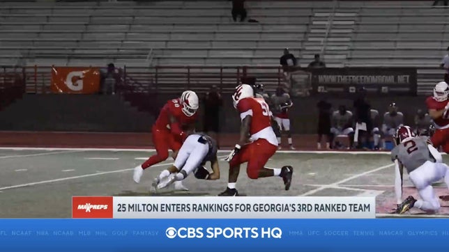 Zack Poff joins Amanda Guerra on CBS HQ to talk about Milton (GA) and why they are back in the MaxPreps Top 25 high school football rankings. Lebbeus Overton returned two weeks ago and helped lead Milton to a 28-21 win over Philadelphia power St. Joseph's Prep (PA).