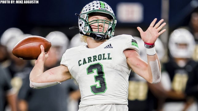 Sophomore highlights of Southlake Carroll's (TX) starting quarterback Quinn Ewers.