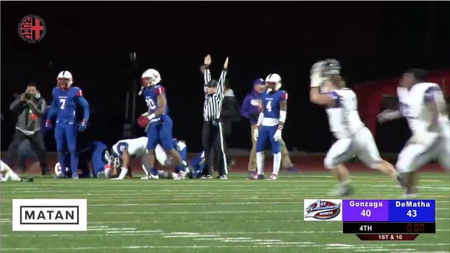 Gonzaga (Washington, D.C.) is one of two new teams to join the Top 25 after pulling off a miracle 46-43 win over DeMatha (Hyattsville, Md.).  This is the final seconds of the wildest game of the 2018-19 season.