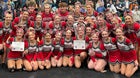 Shelley Russets Co-ed Varsity Cheer Winter 21-22 team photo.