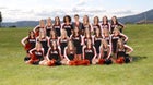 Post Falls Trojans Co-ed Varsity Cheer Winter 21-22 team photo.