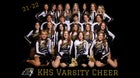 Kuna Kavemen Co-ed Varsity Cheer Winter 21-22 team photo.