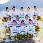Mayfield Trojans Co-ed Varsity Poms Fall 19-20 team photo.