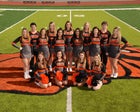 Waldron Bulldogs Co-ed Varsity Cheer Fall 18-19 team photo.