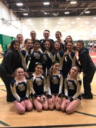 Pine Bush Bushmen Co-ed Varsity Cheer Fall 18-19 team photo.