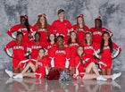 Jamesville-DeWitt Red Rams Co-ed Varsity Cheer Fall 18-19 team photo.