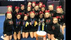 Jonesboro Hurricane Co-ed Varsity Cheer Fall 18-19 team photo.