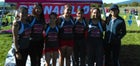 Bernalillo Spartans Girls Varsity Cross Country Fall 16-17 team photo.