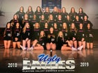 Clayton Valley Charter Eagles Co-ed Varsity Cheer Winter 18-19 team photo.