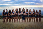 La Cueva Bears Girls Varsity Cross Country Fall 14-15 team photo.