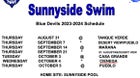 Sunnyside Blue Devils Girls Varsity Swimming Fall 23-24 team photo.