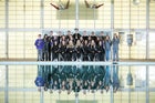 Clovis Wildcats Girls Varsity Swimming Winter 17-18 team photo.