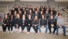 Volcano Vista Hawks Girls Varsity Swimming Winter 17-18 team photo.