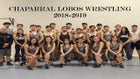 Chaparral Lobos Boys Varsity Wrestling Winter 18-19 team photo.