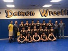 Santa Fe Demons Boys Varsity Wrestling Winter 18-19 team photo.