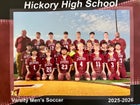 Hickory Red Tornadoes Boys Varsity Soccer Fall 25-26 team photo.
