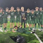 George Washington Patriots Boys Varsity Soccer Fall 25-26 team photo.
