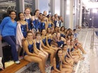 Jones Eagles Girls Varsity Swimming Fall 13-14 team photo.