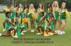 North Rowan Cavaliers Co-ed Varsity Cheer Fall 16-17 team photo.