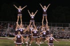Gentry Pioneers Co-ed Varsity Cheer Fall 16-17 team photo.
