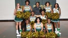 Pine Forest Trojans Co-ed JV Cheer Fall 25-26 team photo.