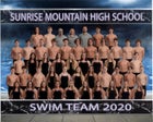 Sunrise Mountain Mustangs Girls Varsity Swimming Fall 20-21 team photo.