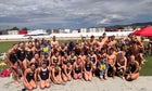 Meridian Warriors Boys Varsity Swimming Fall 23-24 team photo.