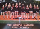 Wilson Lakemen Co-ed Varsity Cheer Fall 21-22 team photo.
