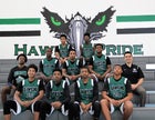 Hawkins Hawks Boys Varsity Basketball Winter 16-17 team photo.