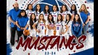 West Mesa Mustangs Girls Varsity Basketball Winter 23-24 team photo.