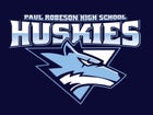 Paul Robeson Huskies Boys Varsity Basketball Winter 23-24 team photo.